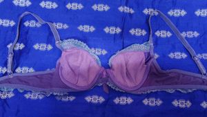 Lace Bra - Pink Embroidery Detail