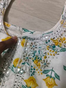 Sparkly Silver Yellow Kurta Set