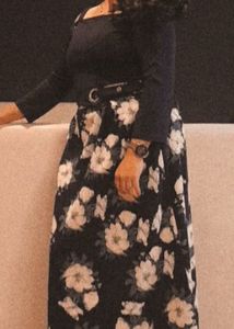 Heavy Quality Blue Floral Maxi Dress