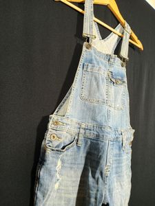 Blue Denim Dungree Shorts (Women's)