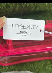 HUDA Beauty Pink Clear Travel Case