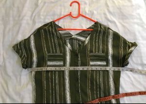 Striped Olive Green Top