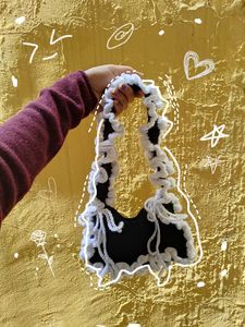 Handmade crochet ruffle bag