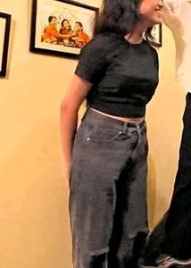 URBANIC BLACK OVAL BACK CROP TOP