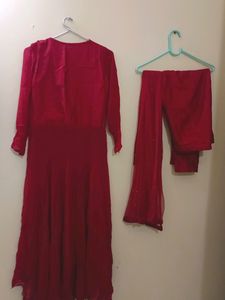 Front Slit Kurta With Pant And Dupatta
