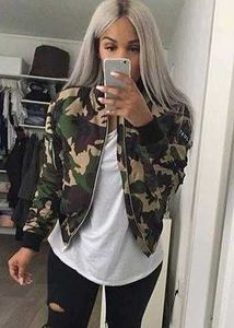 US Army logo Camo Crop  Bomber  Jacket