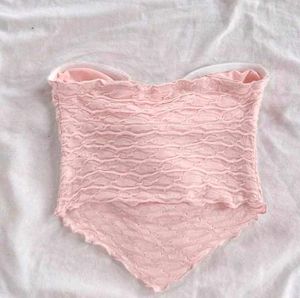 Baby Pink Colour T Korean Tube Top