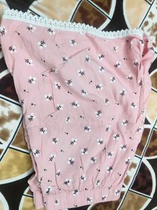 Pink Floral Lace Trim Shorts
