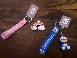 DORAEMON & RAINBOW SILICON KEYCHAIN