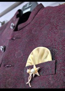 Stylish Maroon Bandhgala Jacket, and pant