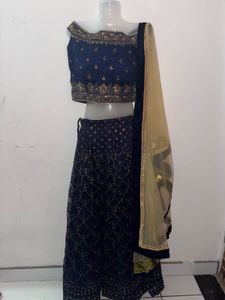 Elegant Navy Blue Lehenga Choli Set