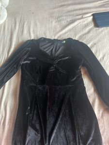 Black Velvet Party Dress, Size M