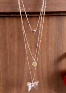 Layered Butterfly Charm Necklace