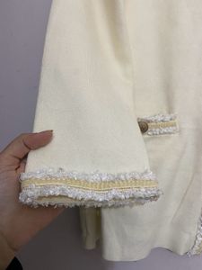 Korean Style Imported Knit Ruffle Border Cardigan