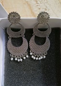 Silver Pearl Jhumka