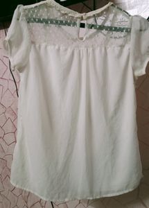 White Lace Detail Blouse