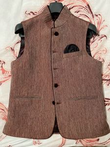 Men Nehru Jacket with Pocket Square