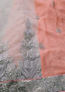 Elegant Peach Saree