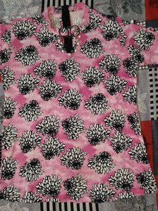 Pink Floral Print Top