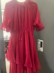 Party Wear Dark Red Dress