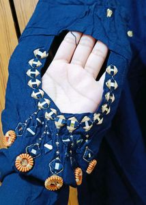 Blue  Kurti With Cutting Sleeves ✨