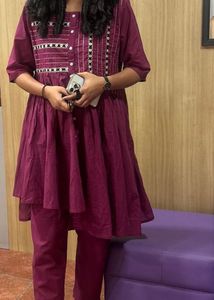 Sangria Asymmetric Burgundy Cordset