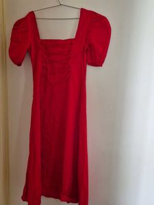 Elegant Red Corset Dress