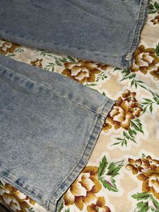 wash blue wide jeans
