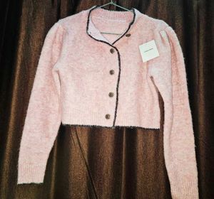 Chic Pink Knit Jacket
