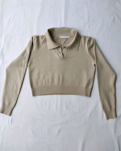 Beige crop Sweater