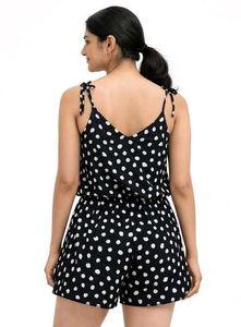 Polka Dot Sleeveless Romper Waist = 30