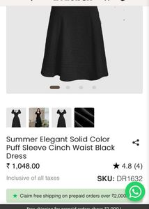 Chic Black Puff Sleeve Dress