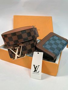 Louis Vuitton Belt Wallet Combo Set With Lv Box
