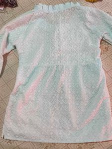 Cute Blue Embroidered kurti