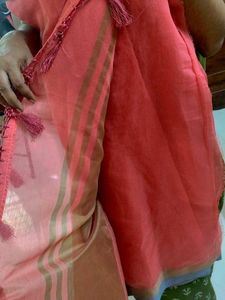 Peach Saree