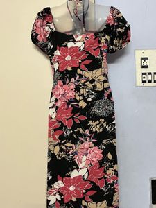 Pintrest Floral Print Midi Dress