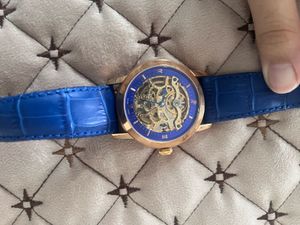 Gold and Blue Skeleton AP Style Watch