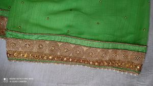 Green Pearl Saree With Blouse New