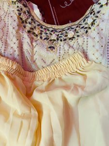 Elegant Yellow Embroidered Kurti Set