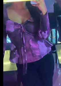 Stylish Purple Tie-Front Top