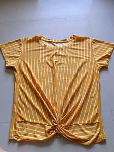 Mustard Yellow Strip T Shirt