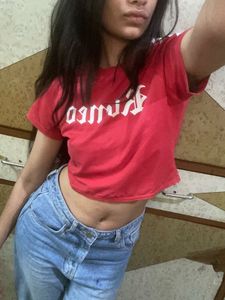 red hot crop top + pink korean to