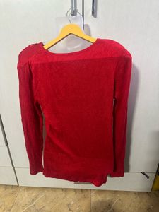 Red Sequin Embellished Top