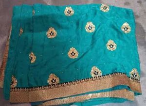 Unused Elegant Green Soft Silk Saree with Blouse