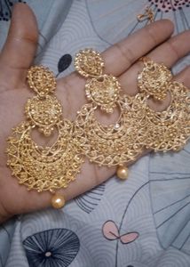 Gold Tone Indian Jewelry Set