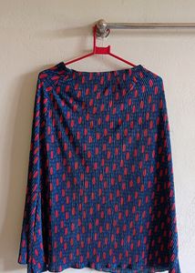 Blue Pleated Skirt with red Polka Dots 💕
