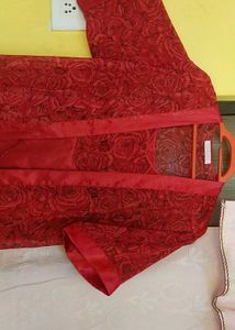 Sexy' Red Rose Print Kimono Night Dress
