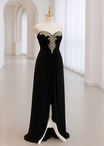 Black Strapless Gown