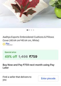 Export Quality Embroidered Cushion &amp; Pillow Cover