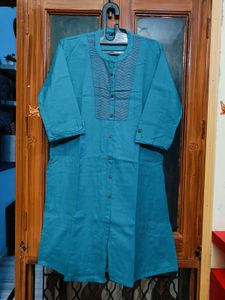 🇳🇿💫❤️Teal Embroidered Button-Down Tunic